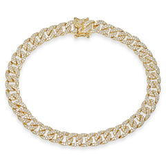1.69ct 14k Yellow Gold Diamond Pave Chain Bracelet