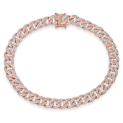 1.69ct 14k Rose Gold Diamond Pave Chain Bracelet