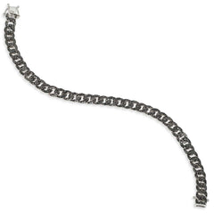 1.82ct 14k White Gold Black Diamond Pave Chain Bracelet