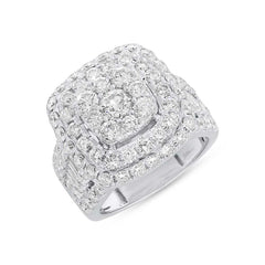 3.93ct 14k White Gold Diamond Cluster Lady's Ring