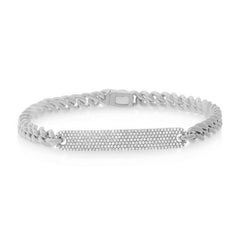 0.52ct 14k White Gold Diamond Pave Chain Bracelet