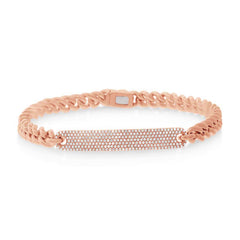 0.52ct 14k Rose Gold Diamond Pave Chain Bracelet