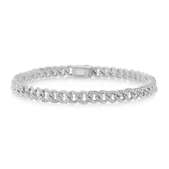 0.40ct 14k White Gold Diamond Pave Chain Bracelet
