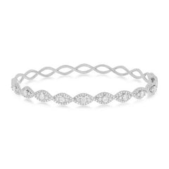 1.09ct 14k White Gold Diamond Bangle