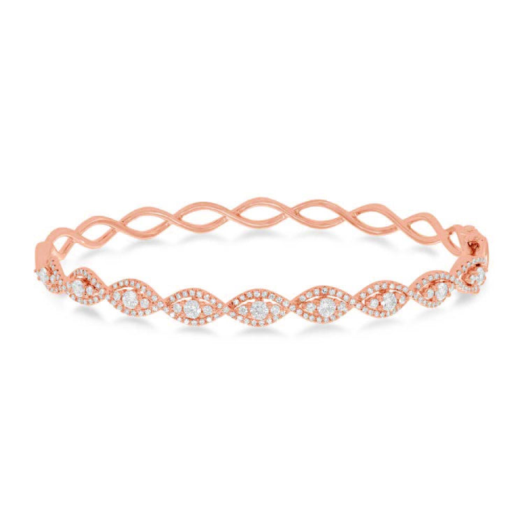 1.09ct 14k Rose Gold Diamond Bangle