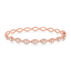 1.09ct 14k Rose Gold Diamond Bangle