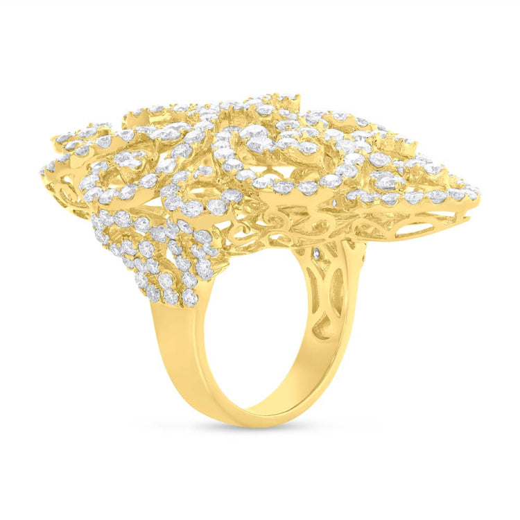 6.36ct 18k Yellow Gold Diamond Lady's Ring
