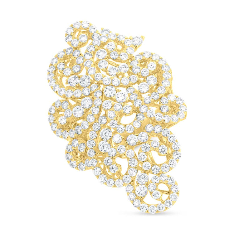 6.36ct 18k Yellow Gold Diamond Lady's Ring