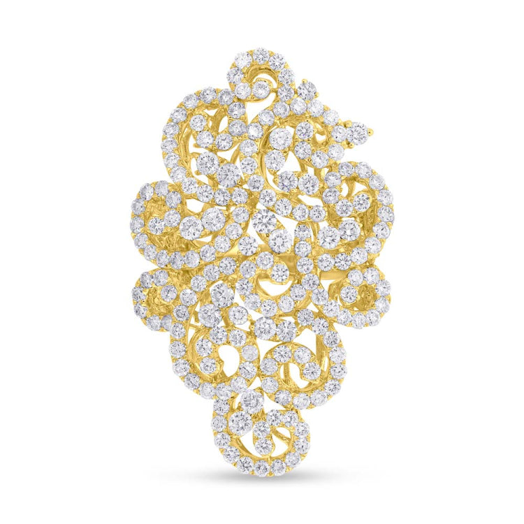 6.36ct 18k Yellow Gold Diamond Lady's Ring