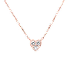 0.08ct 14k Rose Gold Diamond Heart Necklace