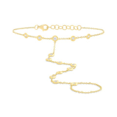 0.46ct 14k Yellow Gold Diamond Hand Chain Bracelet