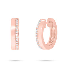 0.08ct 14k Rose Gold Diamond Huggie Earring