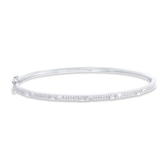 0.55ct 14k White Gold Diamond Baguette Bangle