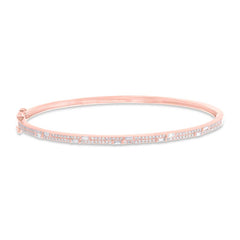 0.55ct 14k Rose Gold Diamond Baguette Bangle