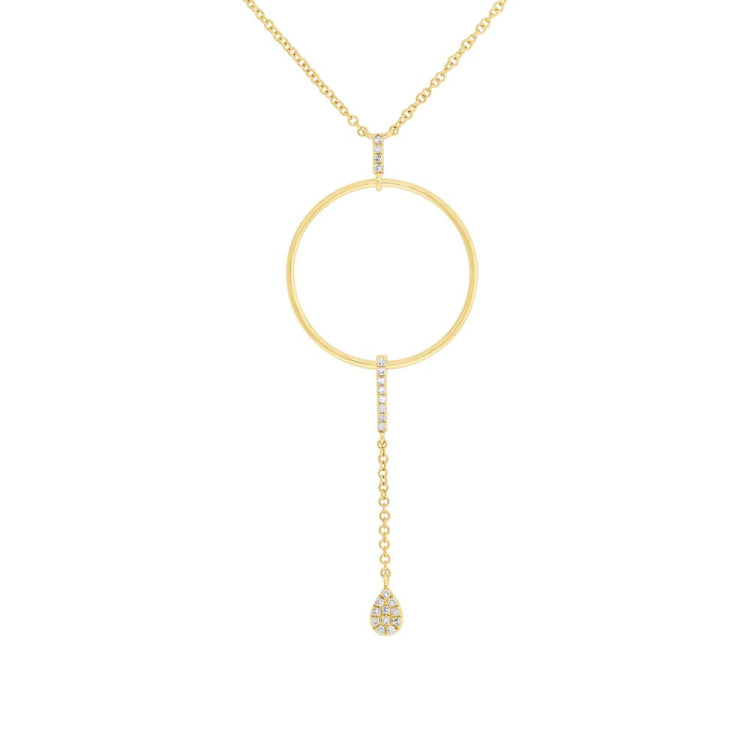 0.07ct 14k Yellow Gold Diamond Necklace