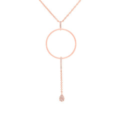 0.07ct 14k Rose Gold Diamond Necklace