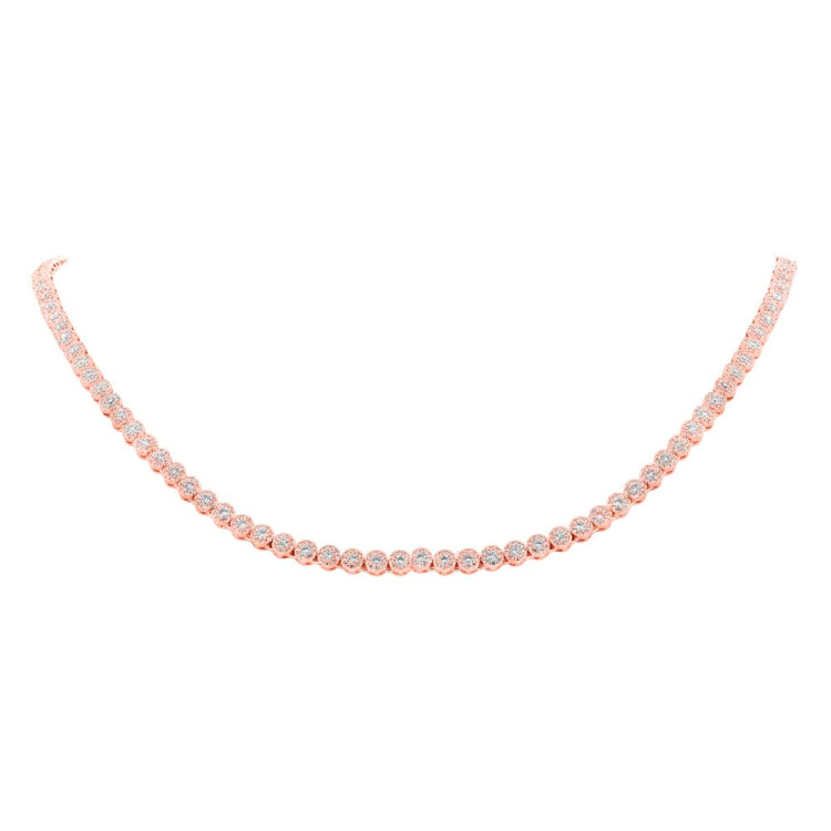 4.99ct 14k Rose Gold Diamond Tennis Necklace