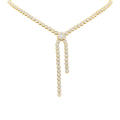 5.38ct 14k Yellow Gold Diamond Lariat Necklace