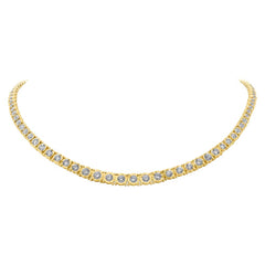 4.39ct 14k Yellow Gold Diamond Tennis Necklace