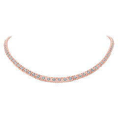 4.39ct 14k Rose Gold Diamond Tennis Necklace