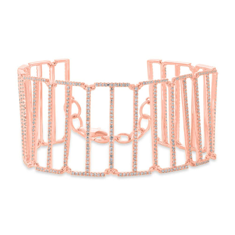 2.35ct 14k Rose Gold Diamond Bracelet