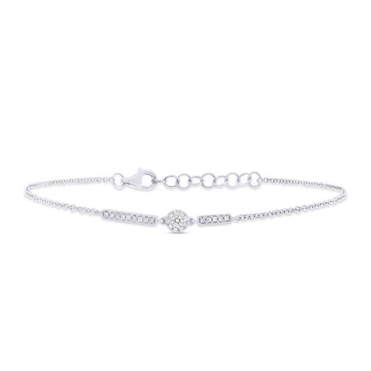 0.10ct 14k White Gold Diamond Bracelet