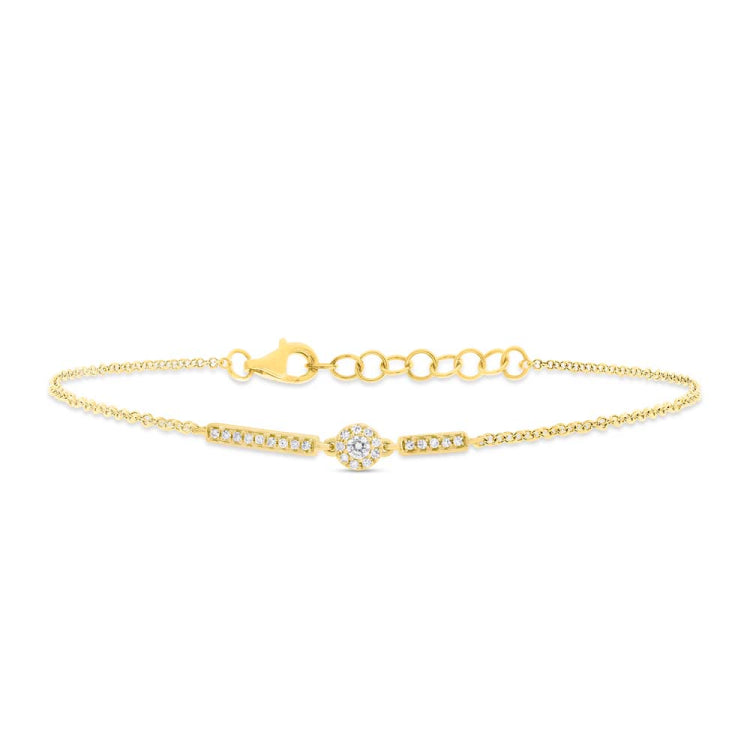 0.10ct 14k Yellow Gold Diamond Bracelet