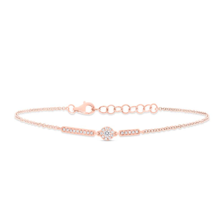 0.10ct 14k Rose Gold Diamond Bracelet