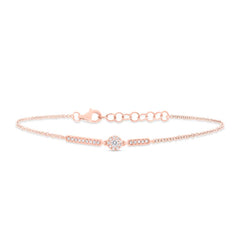 0.10ct 14k Rose Gold Diamond Bracelet