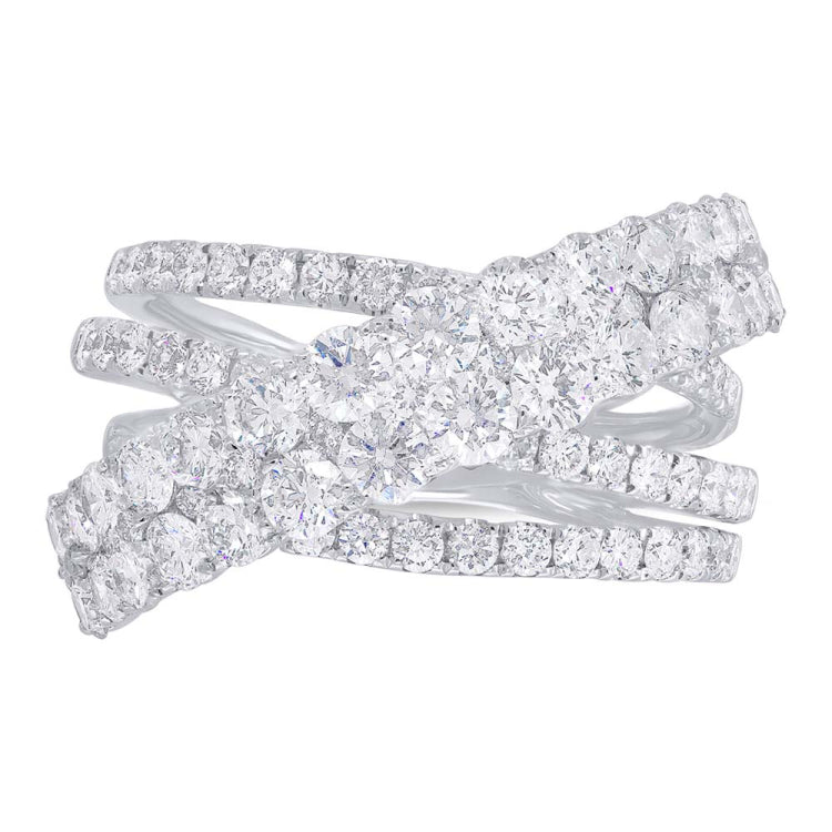 3.20ct 14k White Gold Diamond Bridge Ring