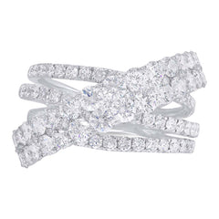 3.20ct 14k White Gold Diamond Bridge Ring