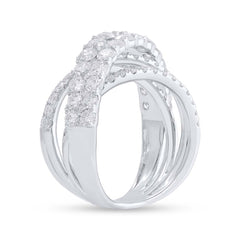 3.20ct 18k White Gold Diamond Bridge Ring