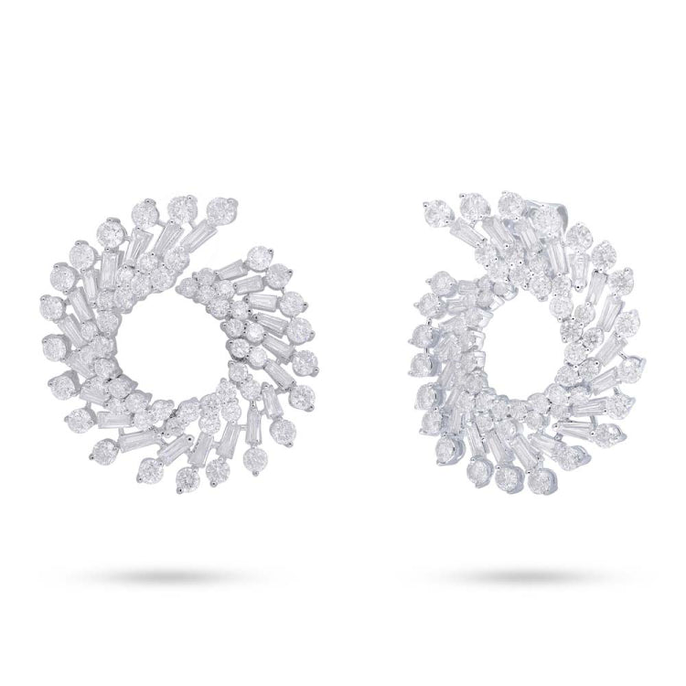 6.19ct 18k White Gold Diamond Baguette Earring