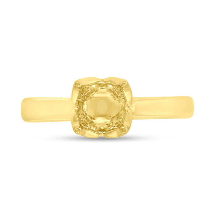 0.06ct 14k Yellow Gold Diamond Semi-mount Ring for 0.75ct Center