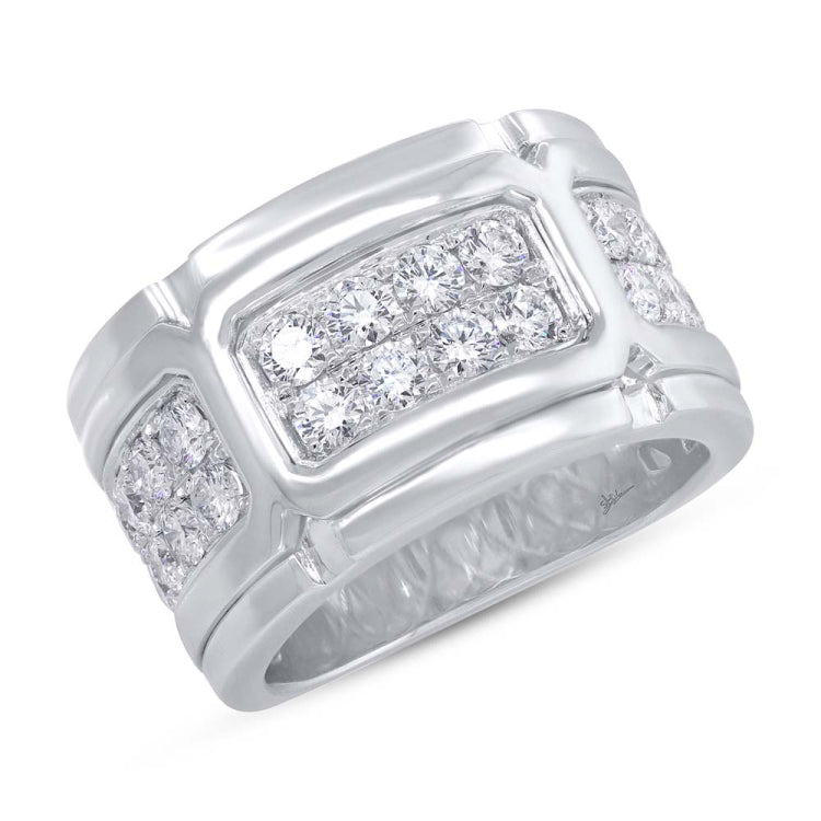 1.97ct 14k White Gold Diamond Men's Band Size 9