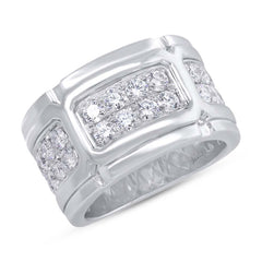 1.97ct 14k White Gold Diamond Men's Band Size 9