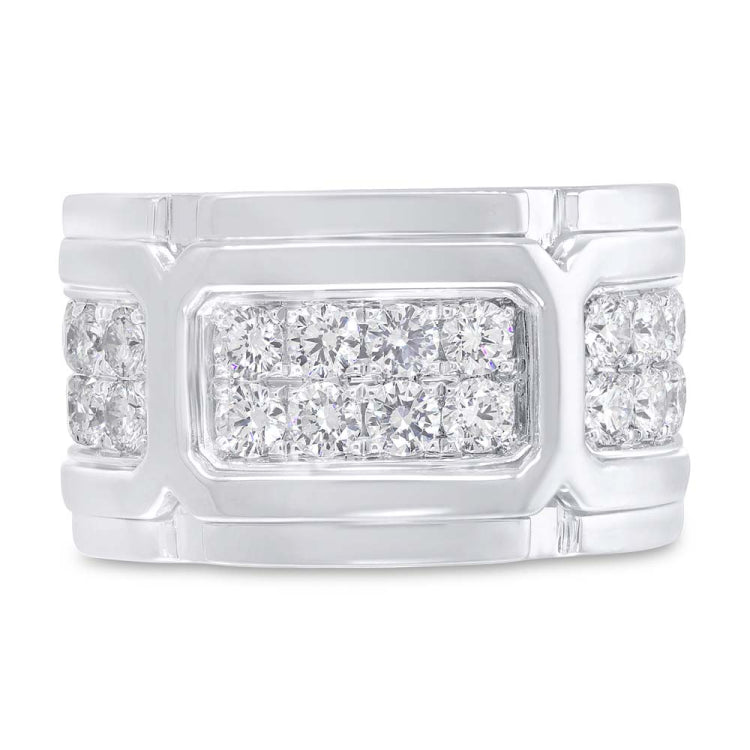 1.97ct 14k White Gold Diamond Men's Band Size 9