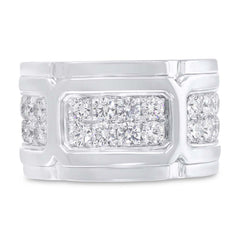 1.97ct 14k White Gold Diamond Men's Band Size 9