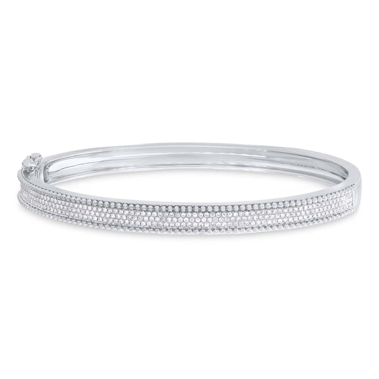 0.59ct 14k White Gold Diamond Pave Bangle