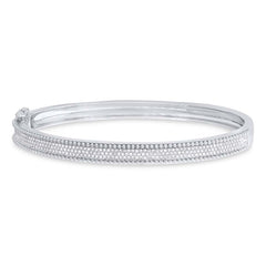 0.59ct 14k White Gold Diamond Pave Bangle