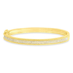 0.59ct 14k Yellow Gold Diamond Pave Bangle