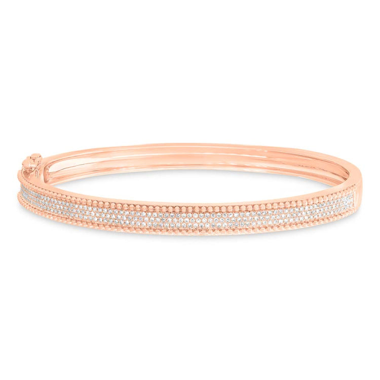 0.59ct 14k Rose Gold Diamond Pave Bangle