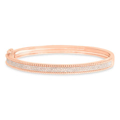 0.59ct 14k Rose Gold Diamond Pave Bangle