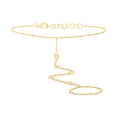 0.16ct 14k Yellow Gold Diamond Hand Chain Bracelet