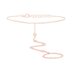 0.16ct 14k Rose Gold Diamond Hand Chain Bracelet