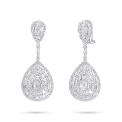 7.00ct 14k White Gold Diamond Baguette Earring