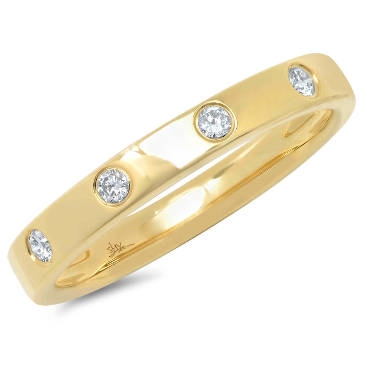 0.07ct 14k Yellow Gold Diamond Lady's Band