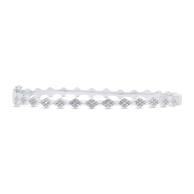 0.36ct 14k White Gold Diamond Pave Bangle