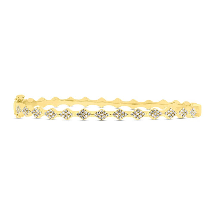 0.36ct 14k Yellow Gold Diamond Pave Bangle