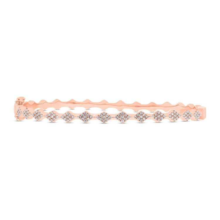 0.36ct 14k Rose Gold Diamond Pave Bangle
